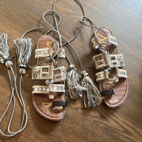 Sam Edelman Gretchen Boho gladiator ankle wrap sandals. Women’s size 7. - Picture 3 of 8